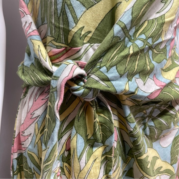 Talbots Cotton Self Tie Tropical Print Knee Length Dress Size MP - Picture 6 of 10